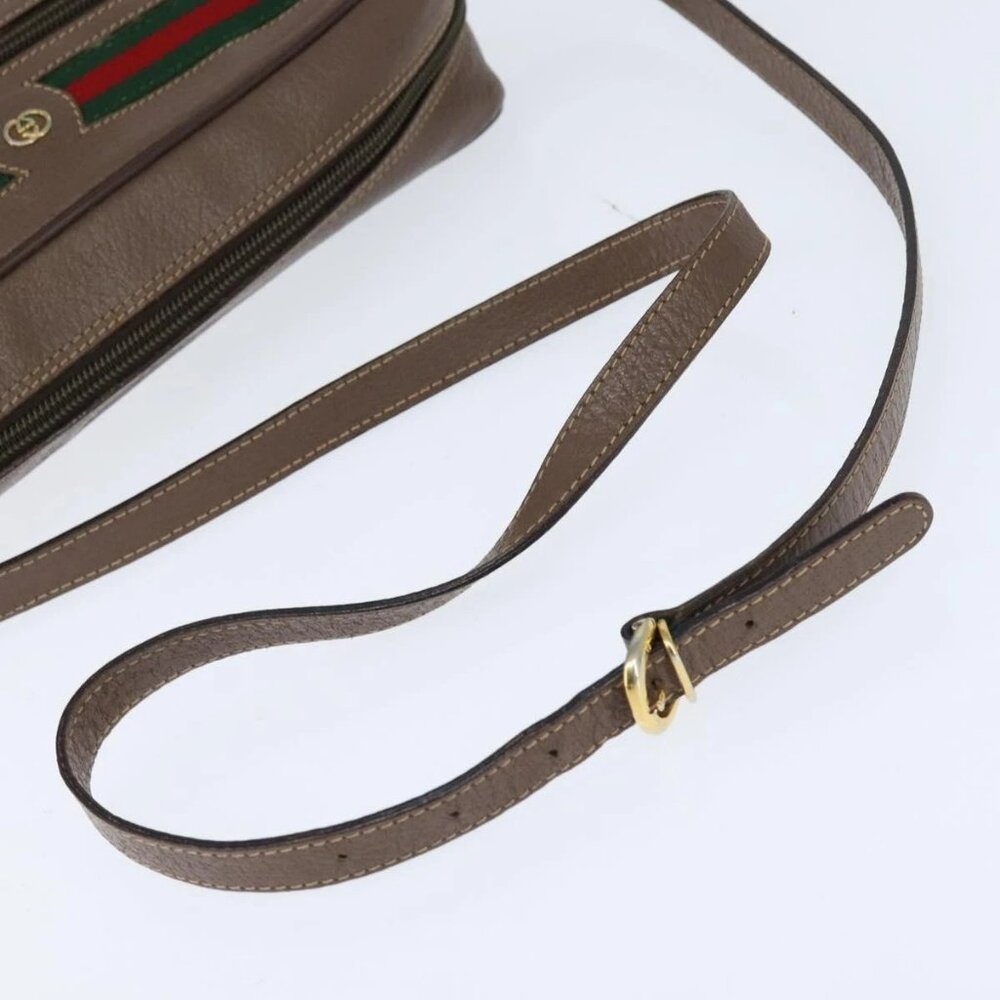 GUCCI GG Supreme Web Sherry Line Shoulder Bag PVC Beige 001 44 6472 Auth 150085 - Picture 7 of 15